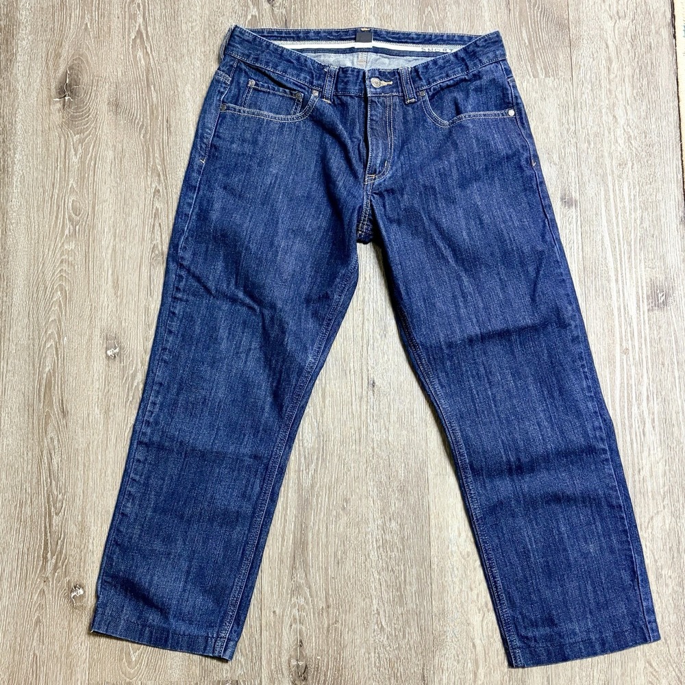 Liz Claiborne Pants 32/30 Denim Blue Jeans Straight Leg Stitching Dark Wash